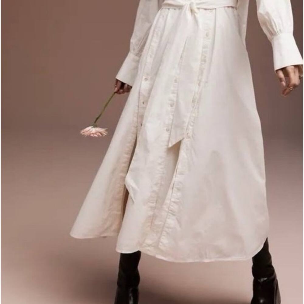 Free People White Charlie Belted Shirtdress Size XS - Picture 11 of 14